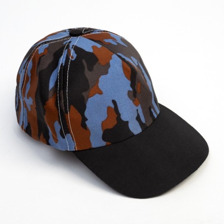 Baby Minaku cap "Camouflage" Brown-blue color, size 44-46