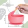 Set for feeding: bib, plate on a suction cup, spoon, me, I, pink