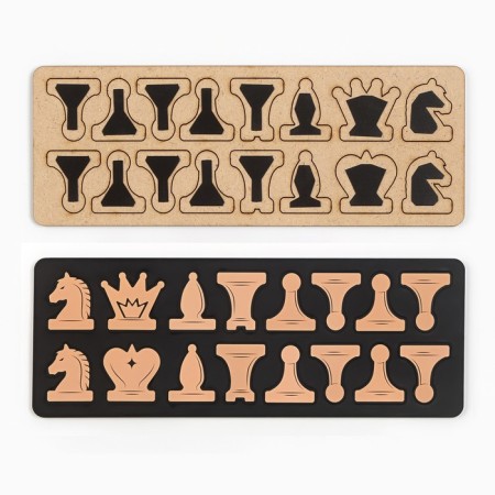 Demonstration chess 40 x 40 cm "Game time" on a magnetic board, 32 pcs, brown-4