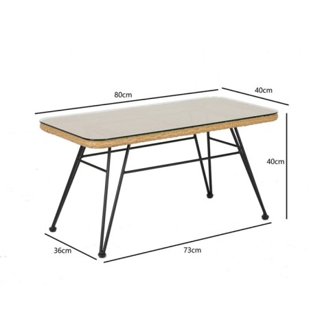 Coffee table Vetle, 800 × 400 × 400 mm, beige color / black-3
