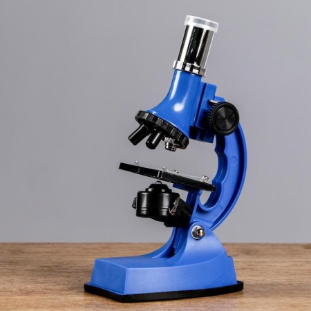 Microscope, increase in an increase in 600x, 300x, 100x, with backlight, 2AA, blue-1