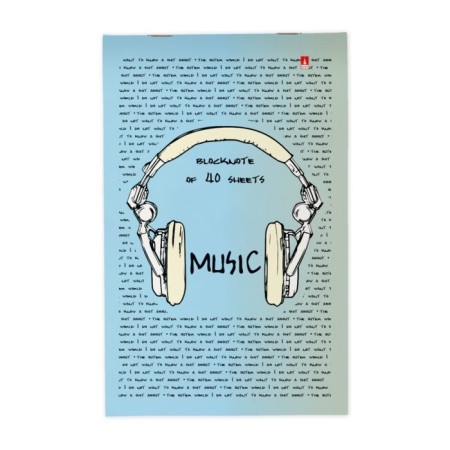 Notepad A5, 40 sheets on the Soundmania paper clip, cardboard cover, 55g/m2 block, mix-4