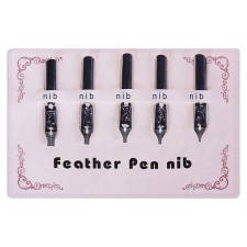 A set of feathers for calligraphy, 5 pieces