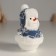 Souvenir Textile "Snowman in a knitted blue fur coat" 7.5x7.5x13 cm