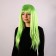 Carnival wig "shine", green color