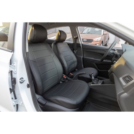 Auto-Chekhls for Hyundai Solaris II SD, Solid, 2017-n, eco-leather, set-1