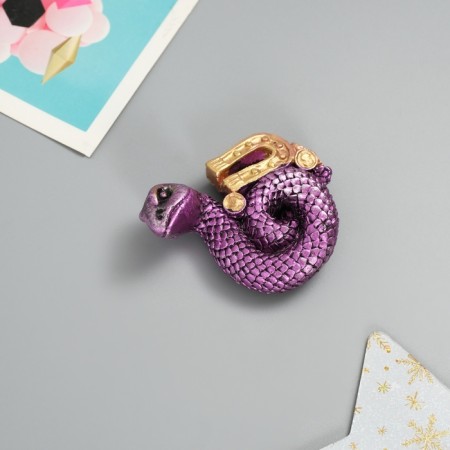 Magnet Polystone "Snake with wealth" MIX 6x1.5x5 cm-2