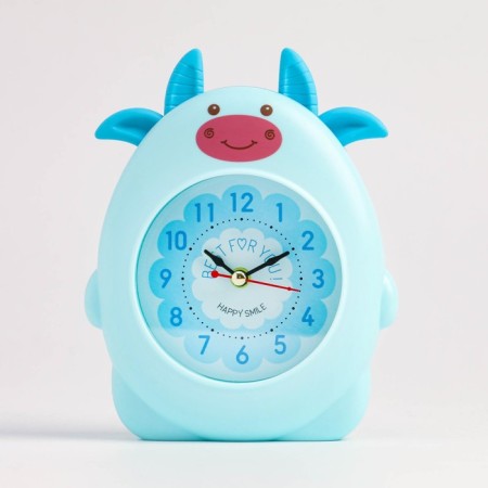 Clock - alarm clock "Blue Gobby" children's, discrete move, D -8 cm, 12 x 18 cm, aa