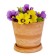 Pot for flowers and plants with a pallet, 1l new terracotta 14x14x12cm
