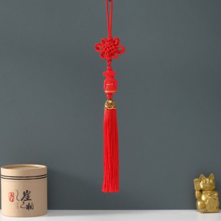Plastic suspension, textile "Elder" red 2.2x4.5x33 cm-2