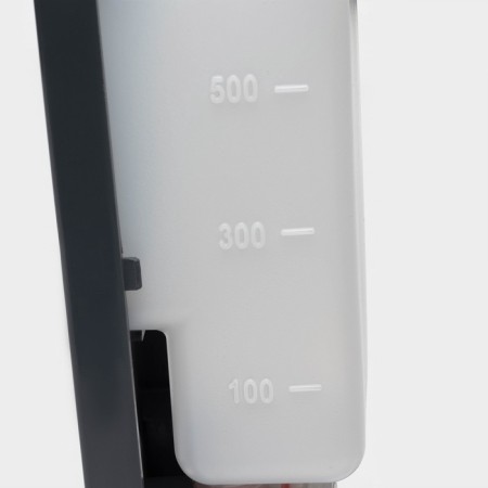 The dispenser for an antiseptic or liquid soap is mechanical, 600 ml, plastic, white color-8