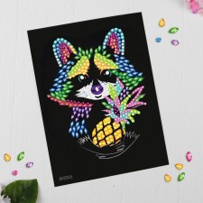 Mosaic with rhinestones 