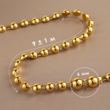 Beads on threads, flat, 6 mm, 9 ± 1 m, gold color