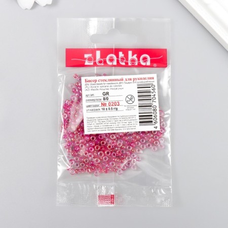Бисер "Zlatka" 08/0, 3 мм, 10 г 0203 бордовый-2