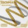 Decorative braid “Kosichka”, 7 mm, 10 ± 1 m, gold/beige color