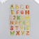 Plastic sticker "English alphabet" with gold mix 10.2x20.5 cm
