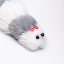 Mouse made of artificial fur, up to 13 cm, gray