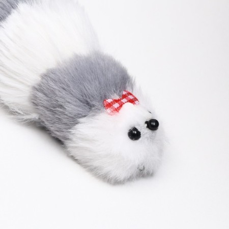 Mouse made of artificial fur, up to 13 cm, gray
