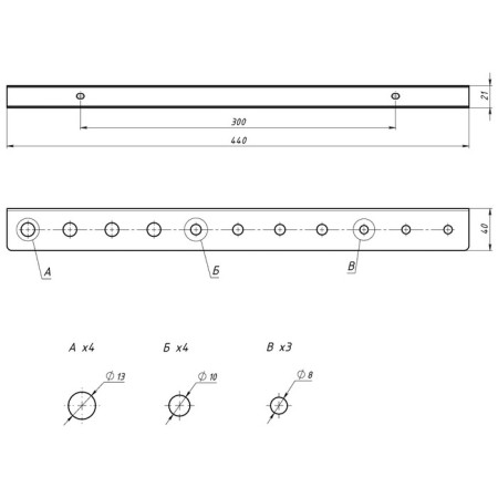 Holder for screwdrivers of various sizes, for 11 objects, wall, black-6