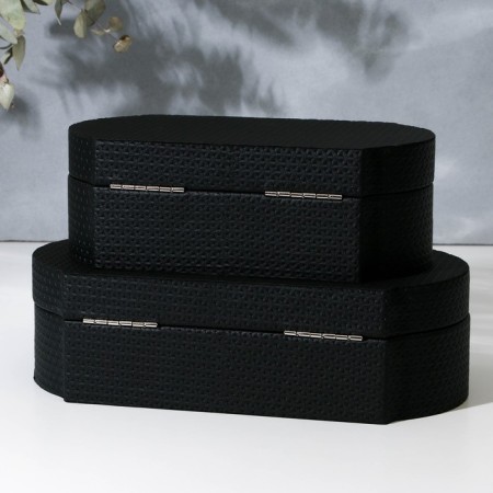 Black Pattern jewelry box for jewelry, set of 2 pcs.-14