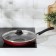 The “Expert” pan, d = 28 cm, plastic handle, glass cover, anti -stick coating, burgundy color