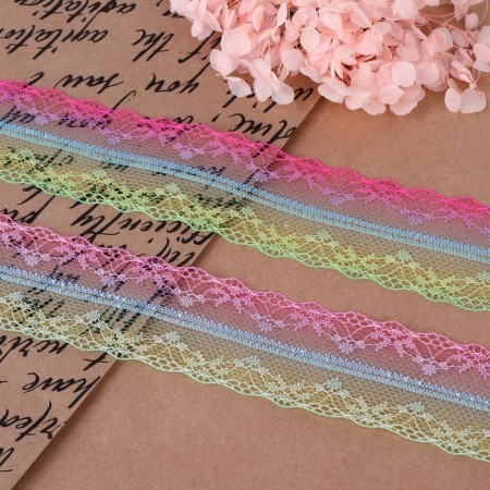 Capricon lace "Rainbow Light", 40 mm × 10 ± 1 m, color colorful №4-1