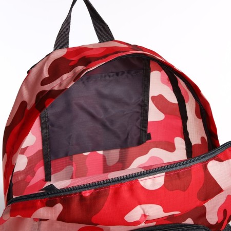 A backpack with a zipper, the color is red/pink-6
