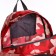 A backpack with a zipper, the color is red/pink