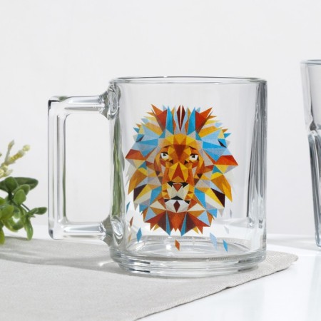 Animals mug, glass, 250 ml, mix-7