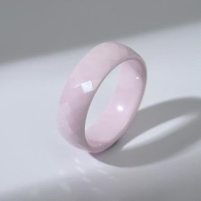Ring ceramics “minimal” rhombus cutting, pink color, 17.5 size