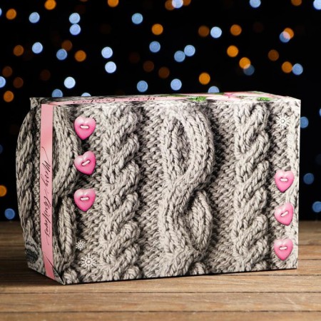 The box is folding, double -sided "warm New Year", 25 x 17 x 10 cm-1
