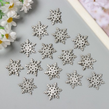Decor for the creativity of the felt shine "Snowflake" 3x3 cm-2