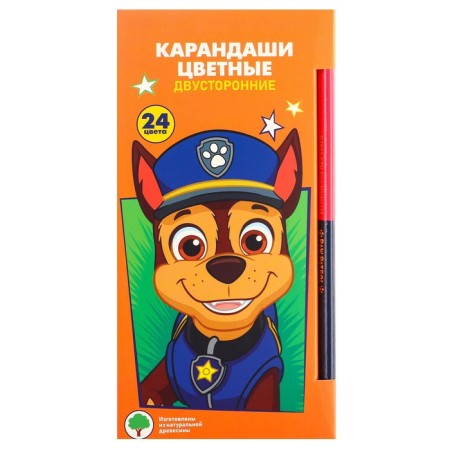 Color pencils, 24 colors, bilateral, puppy patrol-6