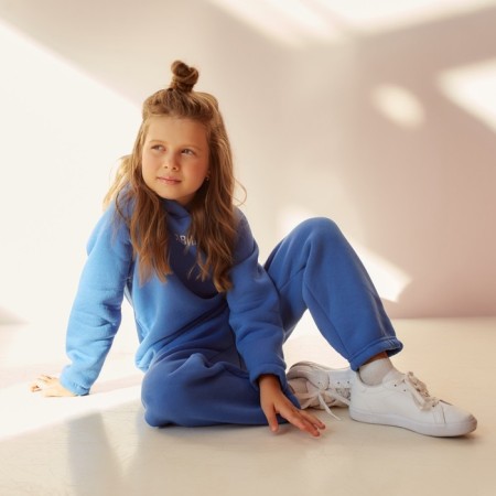 Костюм детский (худи, брюки) MINAKU: Basic Line KIDS, oversize, цвет синий, рост 110-17