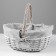 Basket, 38 x 38 x 16/30 cm, vine, fabric