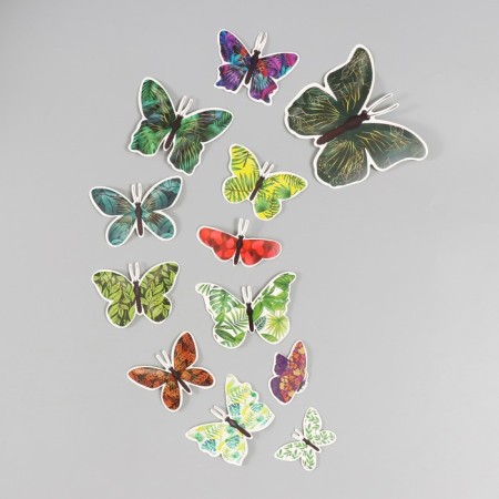 Butterflies cardboard "leaves" set 12 pcs h = 4-10 cm-2