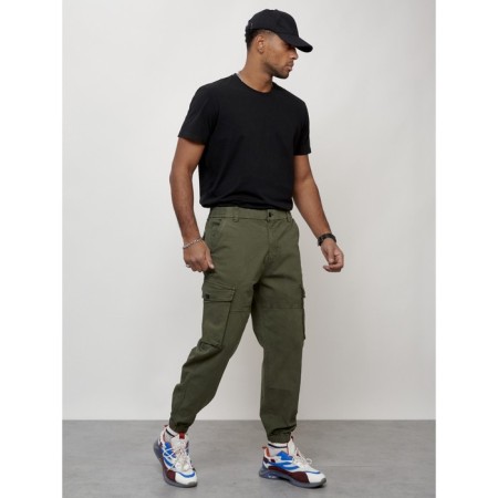 Cargo jeans men, size 48, khaki color-6