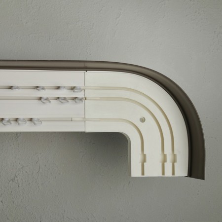 Three -cereal cornice "Ultracompact. Grace Gold ", 320 cm, with a decorative bar 7 cm, wenge-2