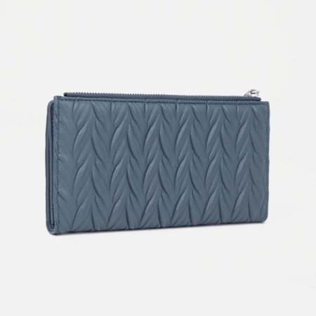 Women's wallet on the button, blue color-1
