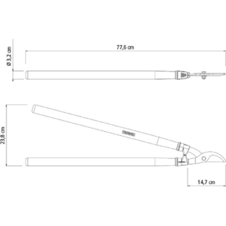 Buscores of planar, bypass, 30.7 "(78 cm), with wooden handles-1