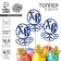 A set of Easter toppers “HB”, 3 pcs., Blue, 14.5 cm, gold angels 4.5 cm