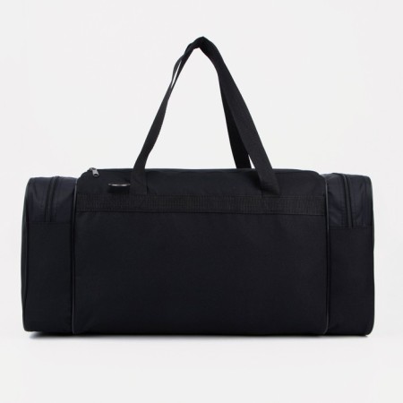 Road bag, 3 parts on zippers, external pocket, long belt, black color-1