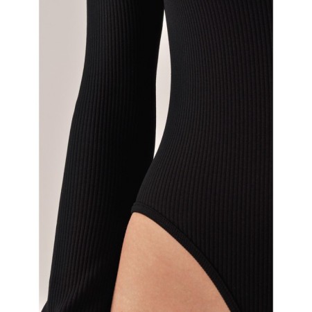 Female body in a rubber with a long sleeve Body Manica Lunga Rib, size 48, black color-1