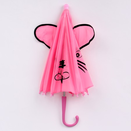 Mechanical children's umbrella "animals", r = 25cm, with ears, color mix-17
