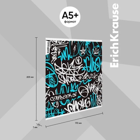 Notebook 96 sheets, cage, Erichkrause, Graffity mix-3