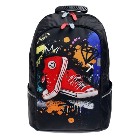 School backpack, 37 x 26 x 13 cm, ergonomic back, calligrata with "sneakers"-10