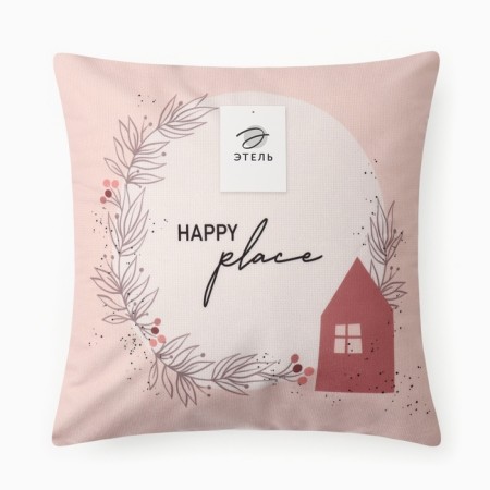 Case on the pillow Ethel "Happy Place", 40*40 cm, 100 p/e, velor-4