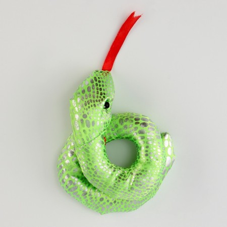 Soft toy "Snake" shiny, 11 cm, green color-5