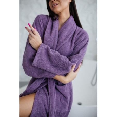 Frequency bathrobe, size 46, lavender color-10