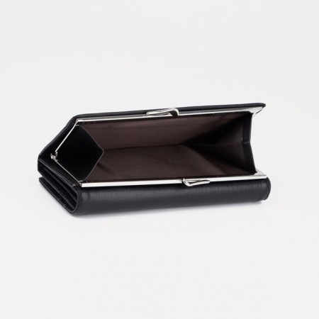 Women's wallet on magnets, black color-2